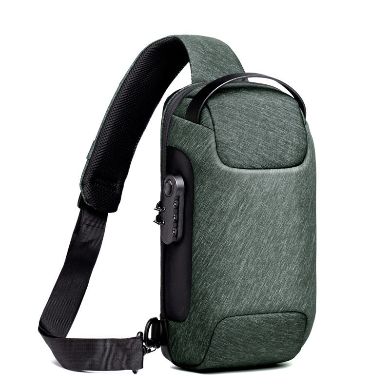 Sac Anti-Vol USB Homme - Sac Bandoulière Étanche Oxford - Multifonction Voyage