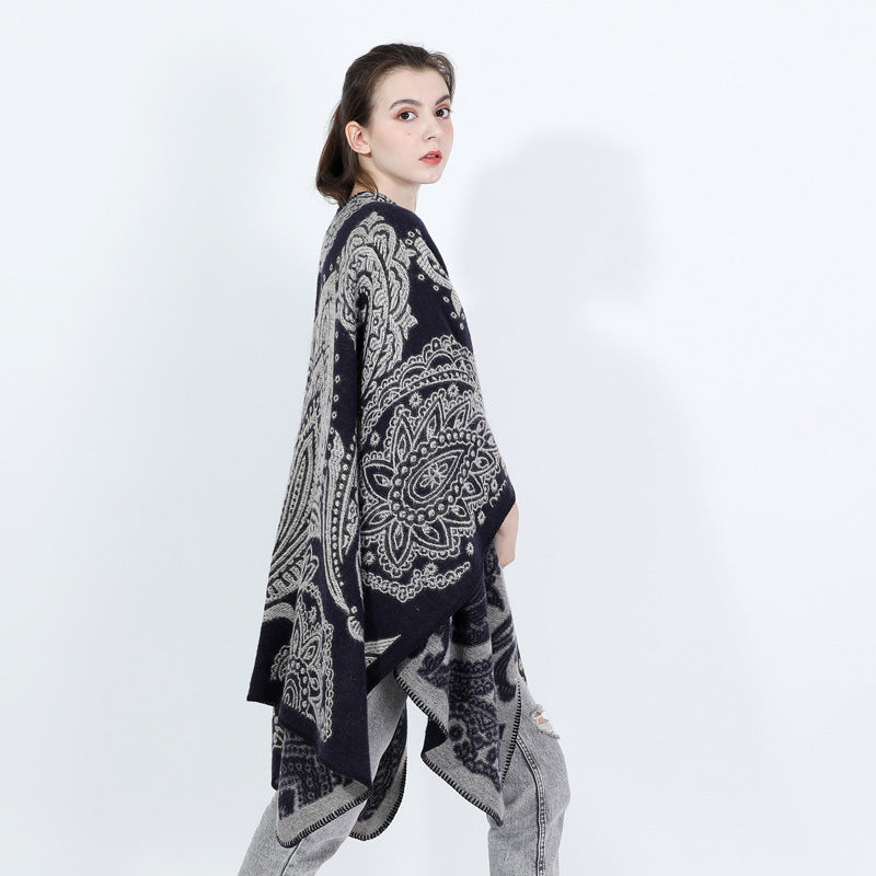 Fashionable Autumn And Winter Cashmere Women's Scarf All-matching Warm Shawl Cape