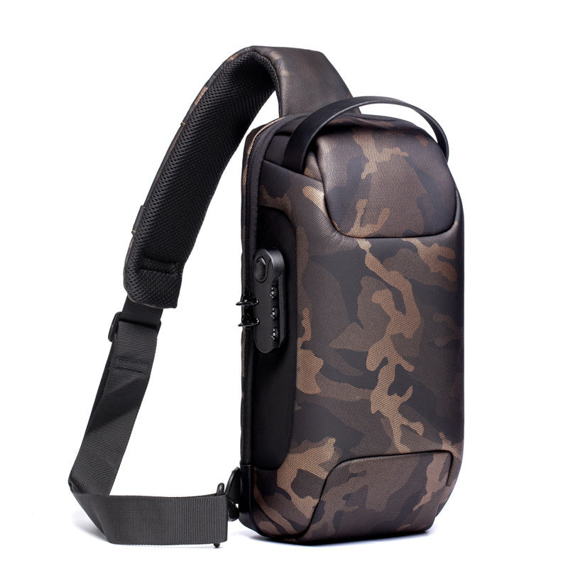 Sac Anti-Vol USB Homme - Sac Bandoulière Étanche Oxford - Multifonction Voyage