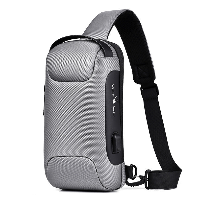 Sac Anti-Vol USB Homme - Sac Bandoulière Étanche Oxford - Multifonction Voyage