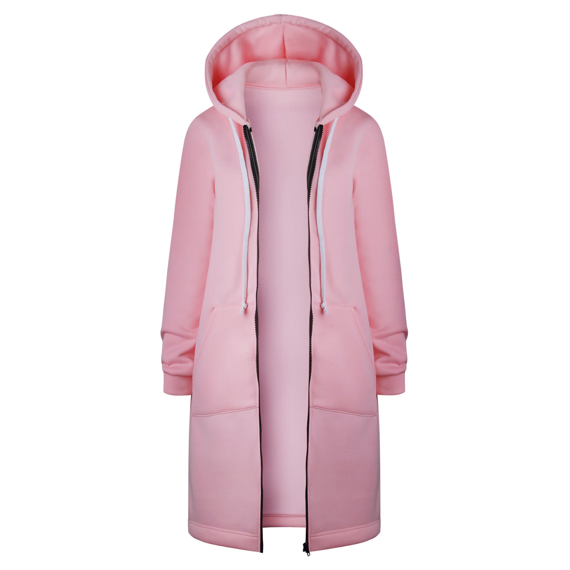 Women's Mid-length Hooded Long Sleeve Sweater