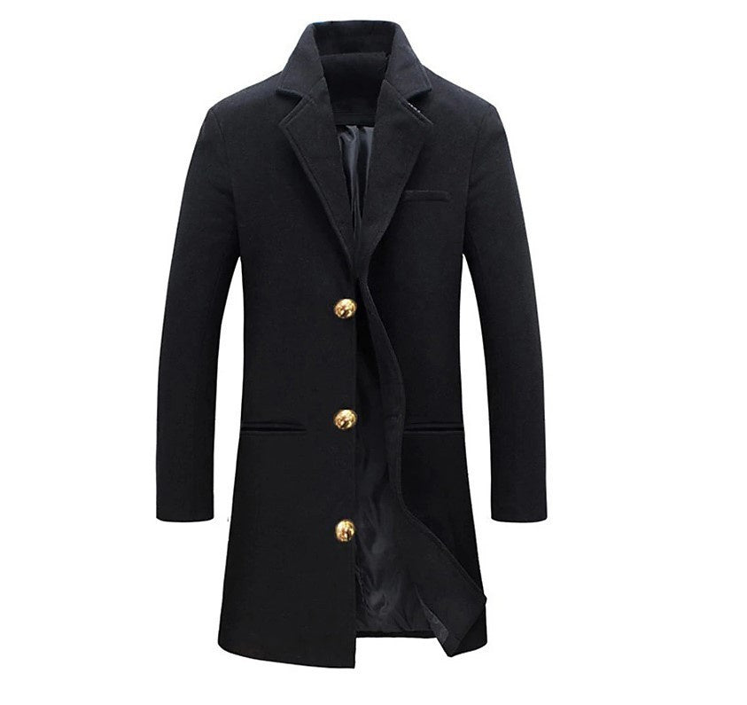 Manteau Trench Coat Homme Hiver - Veste Élégante à Revers - Casual Chic