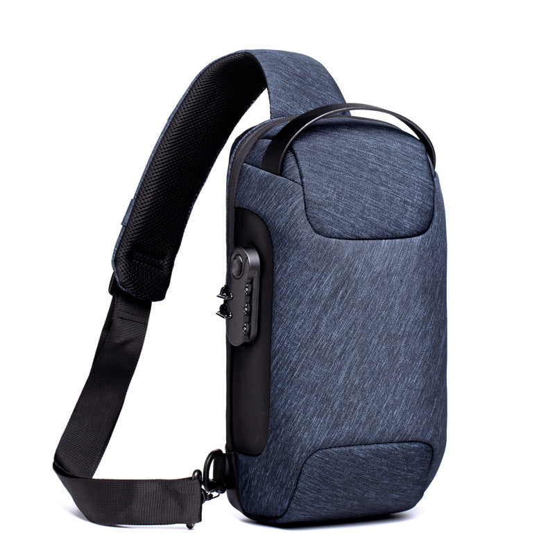 Sac Anti-Vol USB Homme - Sac Bandoulière Étanche Oxford - Multifonction Voyage