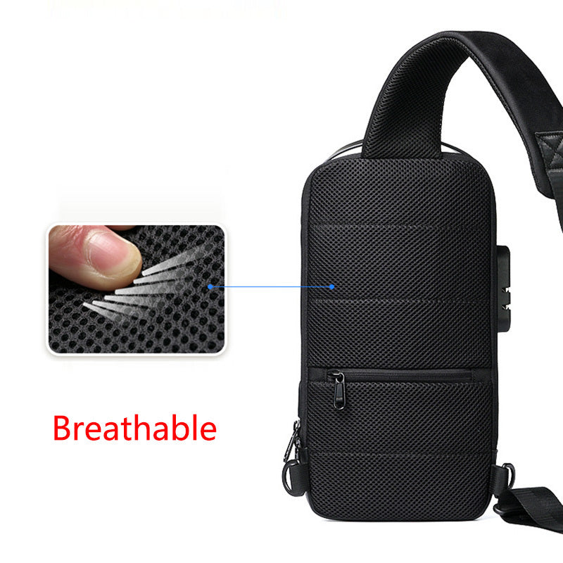 Sac Anti-Vol USB Homme - Sac Bandoulière Étanche Oxford - Multifonction Voyage