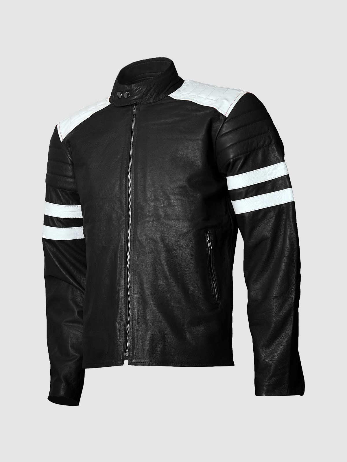 Black and White Leather Jacket