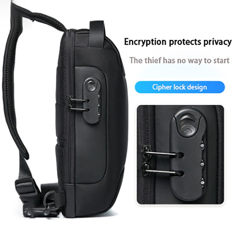 Sac Anti-Vol USB Homme - Sac Bandoulière Étanche Oxford - Multifonction Voyage